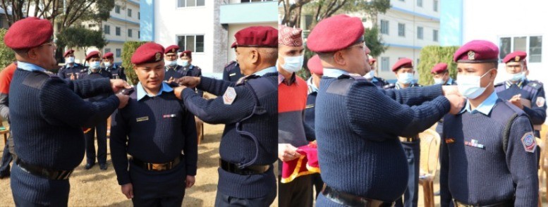 डीआईजी अर्यालद्वारा दर्ज्यानी चिन्ह सुशोभन