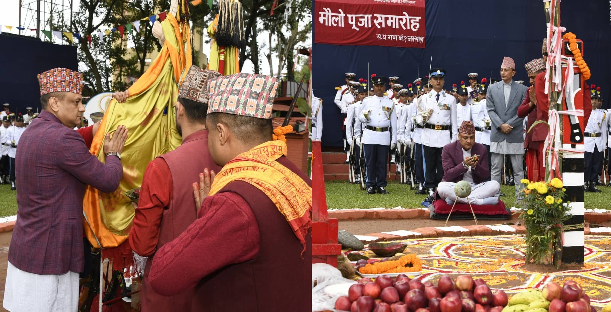 प्रहरी मुख्यालयमा मौलो पुजा सम्पन्न, आईजी खनालले लगाए पन्जा छाप